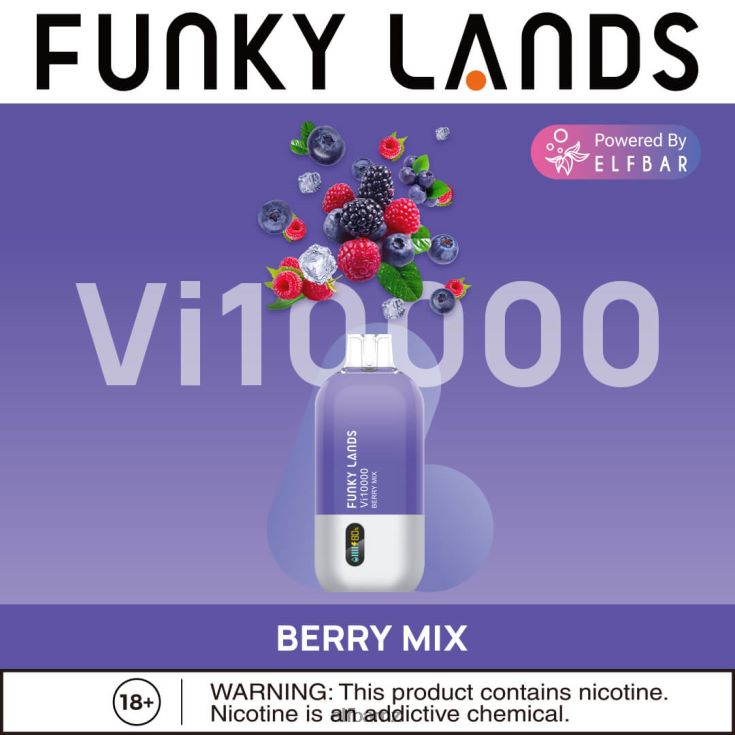 ELFBAR Funky Lands Disposable Vape Vi10000 Puffs H2J2V6159 Berry Mix