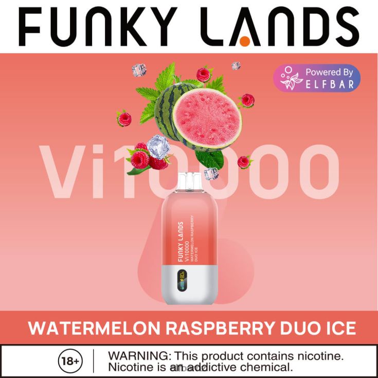 ELFBAR Funky Lands Disposable Vape Vi10000 Puffs H2J2V6160 Watermelon Raspberry Duo Ice