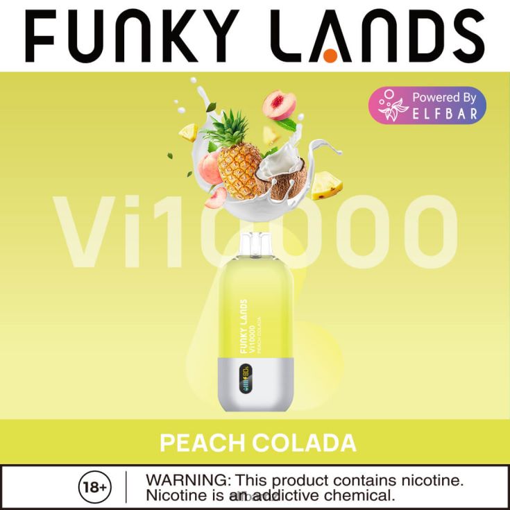 ELFBAR Funky Lands Disposable Vape Vi10000 Puffs H2J2V6162 Peach Colada
