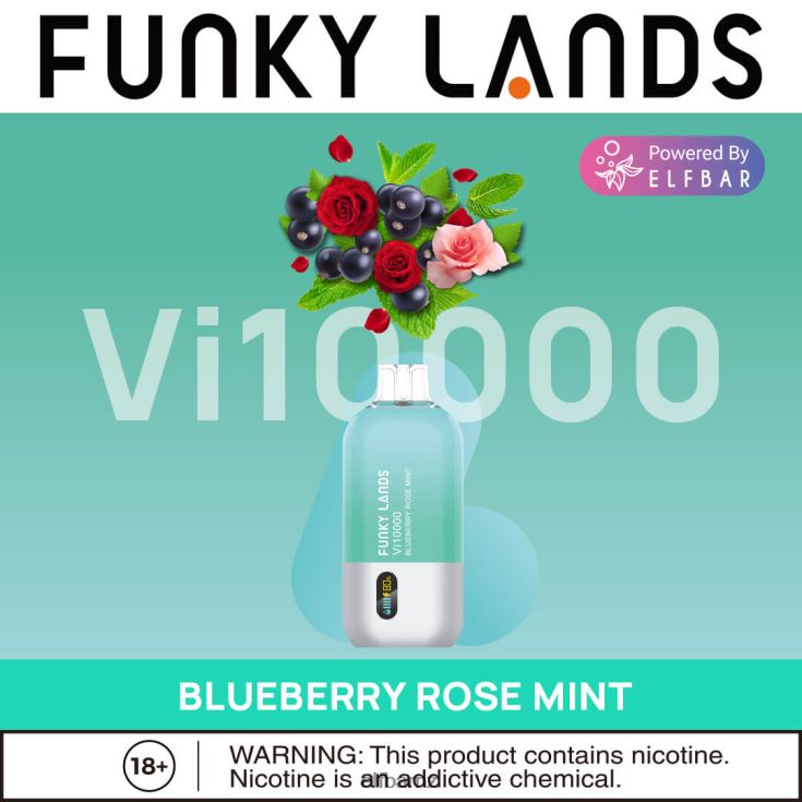 ELFBAR Funky Lands Disposable Vape Vi10000 Puffs H2J2V6163 Blueberry Rose Mint