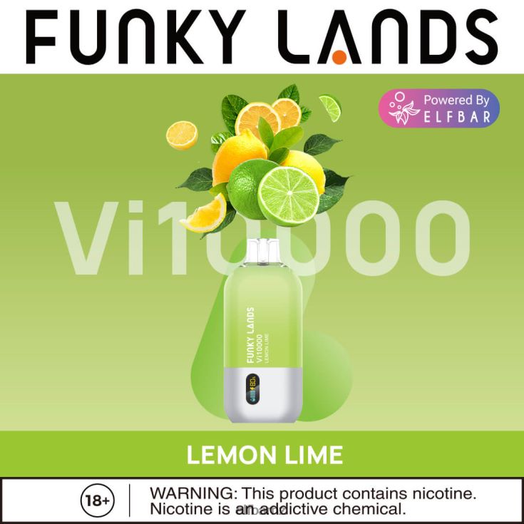 ELFBAR Funky Lands Disposable Vape Vi10000 Puffs H2J2V6164 Lemon Lime