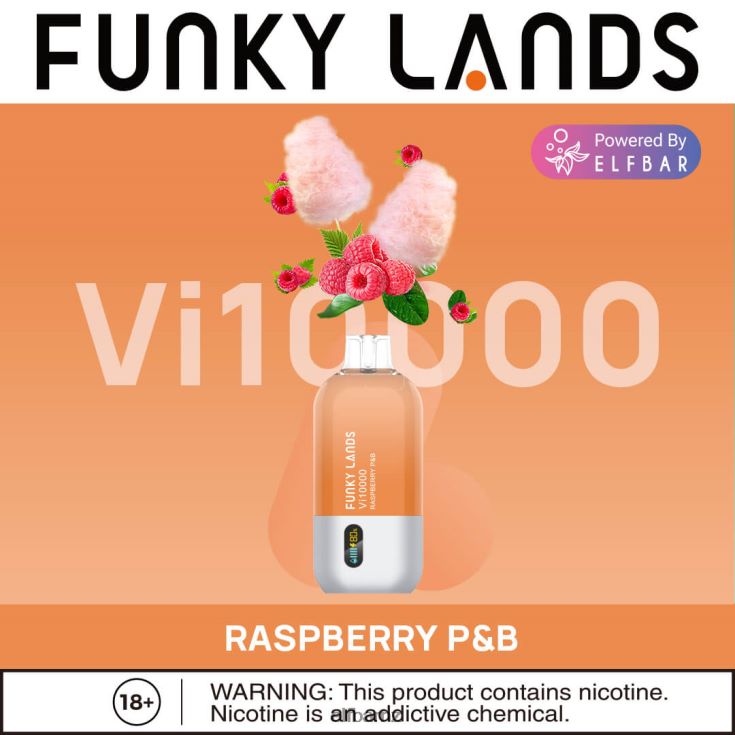 ELFBAR Funky Lands Disposable Vape Vi10000 Puffs H2J2V6167 Raspberry P&B